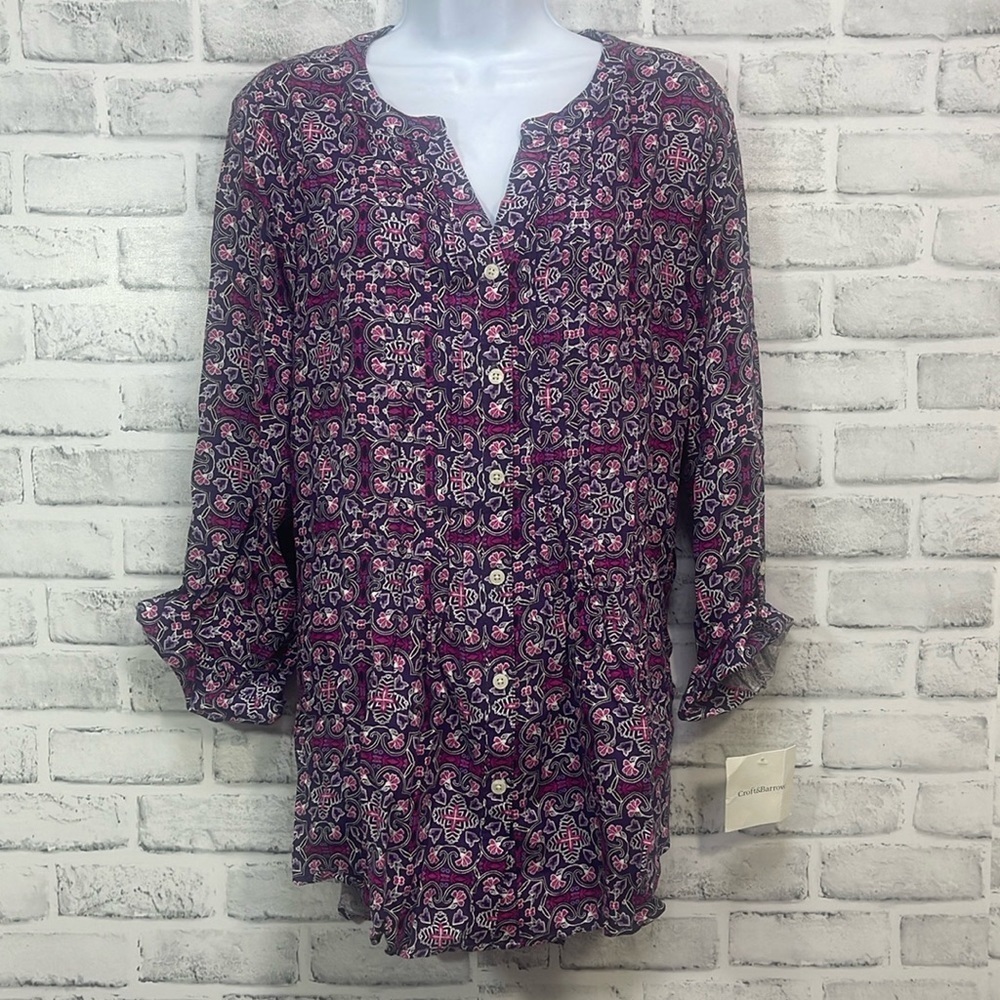 Croft & Barrow Button Up Blouse NWT XXL